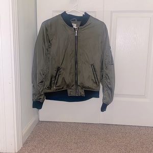 Olive bomber jacket